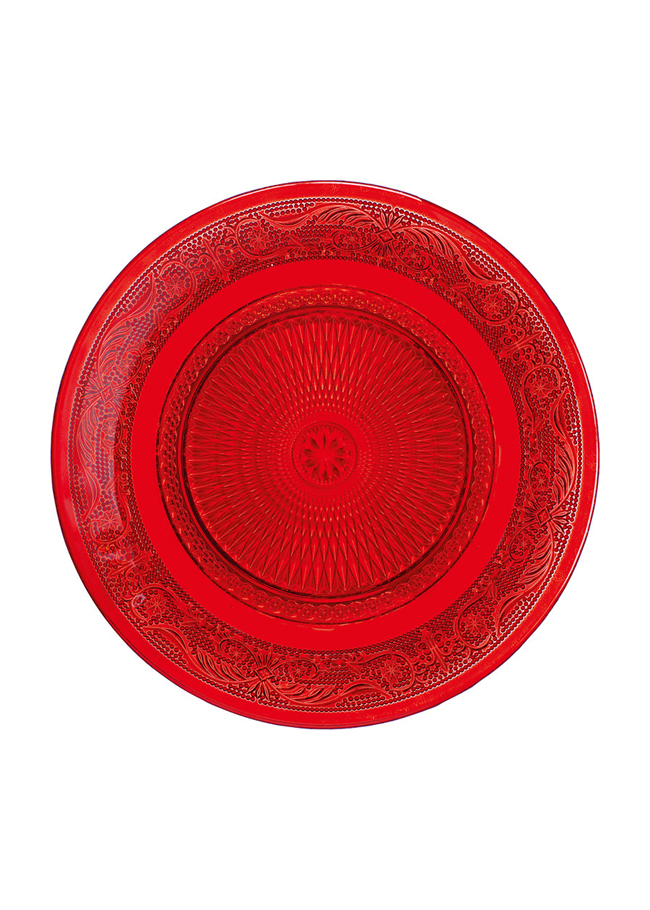 Color Rojo Dorado y Plateado 33 cm de diámetro Juego de 4 Platos para Galletas MC Trend